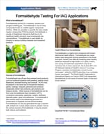 Formaldehyde Testing For IAQ Applications