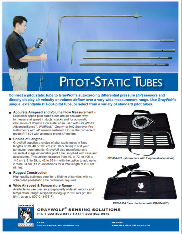 Pitot-Static Tubes - GrayWolf Sensing Solutions