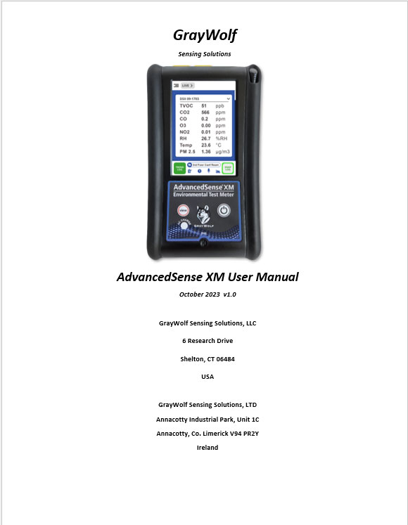 GrayWolf AdvancedSense XM Manual