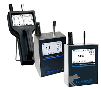 PC-3500 (left), PC-4005 (center), PC-5000 (right) 6-channel Particle Meters