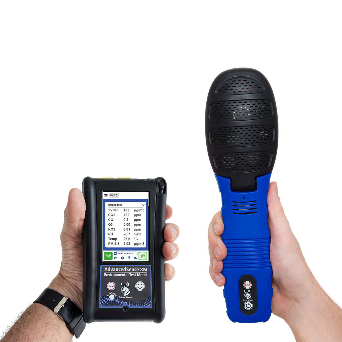 AdvancedSenseXM with DSII Air Quality Probe and BLE connected Particulate Meter