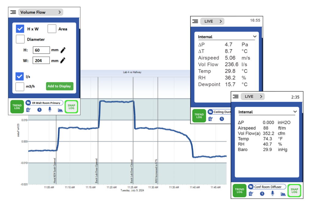 Sample Airspeed and HVAC screens