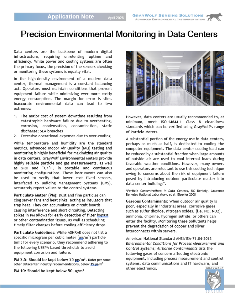 Environmental Monitoring in Data Centers